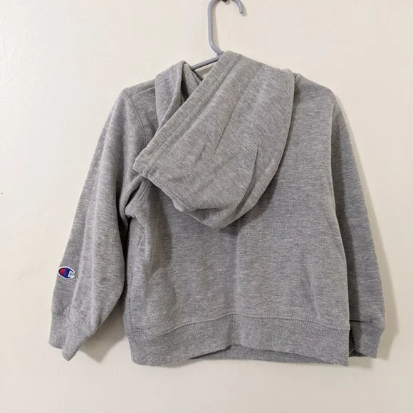 Champion Logo Grey Hoodie Jacket Kids 5 - Picture 4 of 8